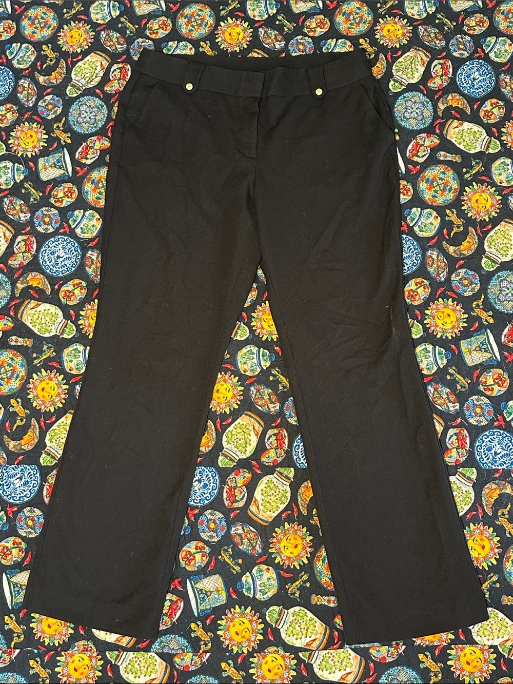 Anne Klein Black Straight-Leg Dress Pants